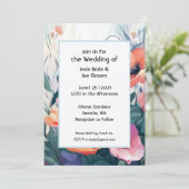 魅力的な庭園の結婚式招待 招待状 (スタンド正面)