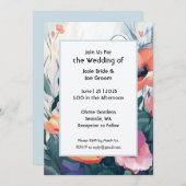 魅力的な庭園の結婚式招待 招待状 (正面/裏面)