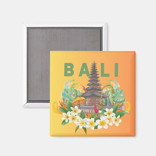 「魅力的な思い出:手作りのバリ磁石」 マグネット (正面/裏面)