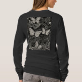 魅力的な愛:蝶の女性Tシャツ| Tシャツ (裏面)