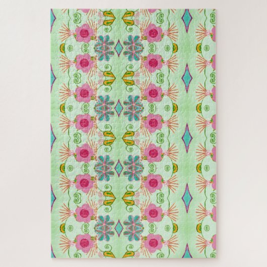 魅力的な折衷庭園:多様なフローラ美しい ジグソーパズル (縦)