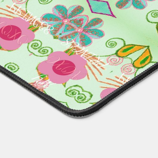 魅力的な折衷庭園:多様なフローラ美しい デスクマット (コーナー)