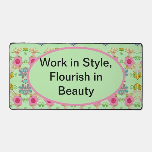 魅力的な折衷庭園：多様なフローラ美しい デスクマット (正面)