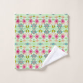 魅力的な折衷庭園:多様なフローラ美しい バスタオルセット (ウォッシュタオル)