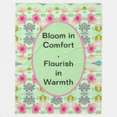 魅力的な折衷庭園:多様なフローラ美しい フリースブランケット (正面)