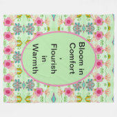 魅力的な折衷庭園:多様なフローラ美しい フリースブランケット (正面(横))