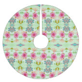 魅力的な折衷庭園:多様なフローラ美しい ブラッシュドポリエステルツリースカート (正面)