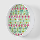 魅力的な折衷庭園:多様なフローラ美しい 壁時計 (傾斜)