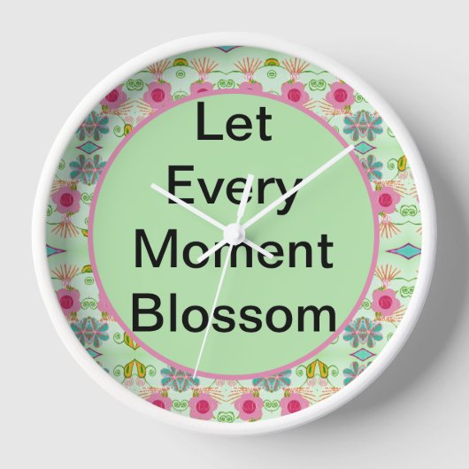 魅力的な折衷庭園：多様なフローラ美しい 壁時計 (正面)