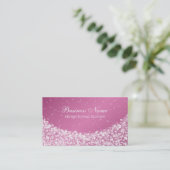 魅力的な星の輝きのピンク 名刺 (スタンド正面)