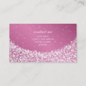 魅力的な星の輝きのピンク 名刺 (裏面)