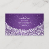 魅力的な星の輝きの紫色 名刺 (裏面)