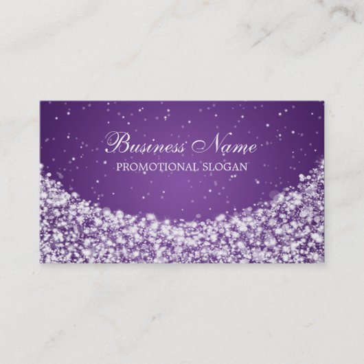 魅力的な星の輝きの紫色 名刺 (正面)