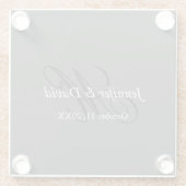 魅力的な書道モノグラ結婚ムの ガラスコースター (裏面)