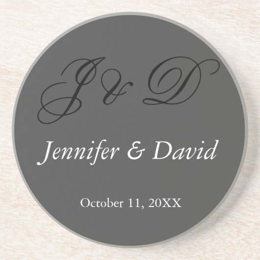 魅力的な書道台本モノグラ結婚ムの コースター (正面)
