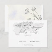 魅力的な植物の優雅なスクリプトの出欠確認カード 出欠カード (正面/裏面)