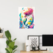 魅力的な水中の人魚 ポスター (ホームオフィス)