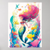 魅力的な水中の人魚 ポスター (正面)