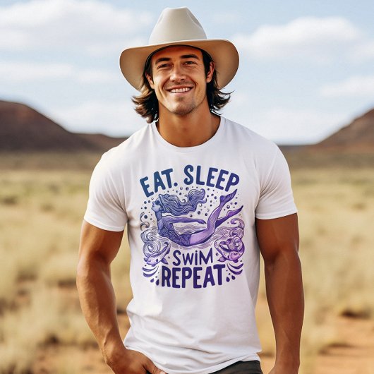 魅力的な泳ぐ人:食べSleep Swim Repeat Tシャツ
