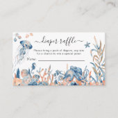 魅力的な海下おむつラッフルベビーシャワー エンクロージャーカード (正面)