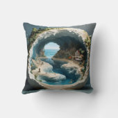 魅力的な海岸の入り江:魅力的な3D クッション (裏面)