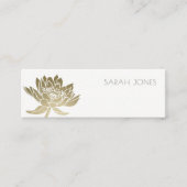 魅力的な淡い色の金ゴールドホワイトロータスフローラアドレス スキニー名刺 (正面)