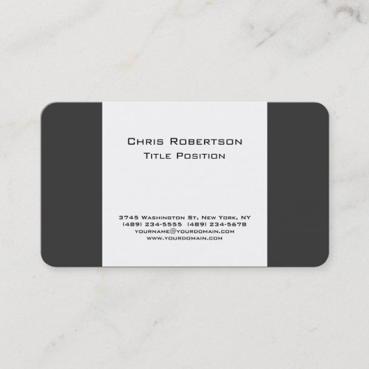 魅力的な灰色の白魅力的の名刺 名刺 (正面)