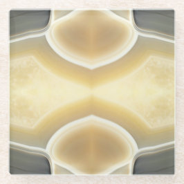 魅力的な灰色ベージュ瑪瑙の宝石用原石の水晶パターン ガラスコースター