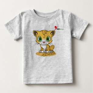 魅力的な猫のベビーTシャツ ヒョウ柄のトドラー ベビーTシャツ
