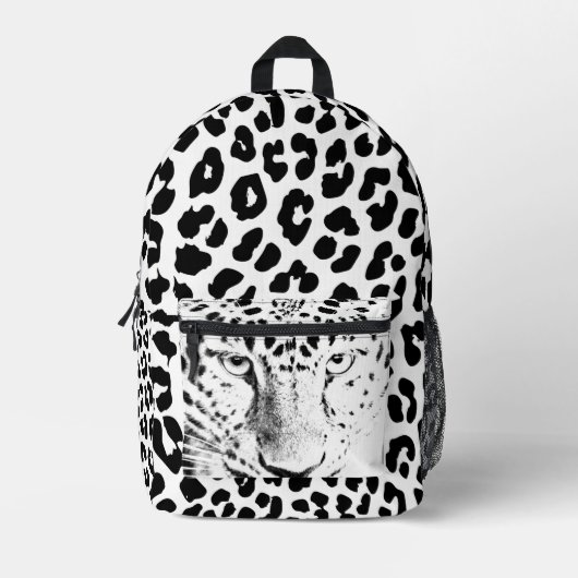 魅力的な猫 – Leopard Print Backpack プリントバックパック (正面)