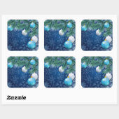 魅力的な白いクリスマス スクエアシール (シート)