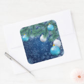 魅力的な白いクリスマス スクエアシール (封筒)