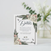 魅力的な白およびモモの花柄のシャクヤク エンクロージャーカード (スタンド正面)