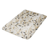 魅力的な白金ゴールドと黒のシームレスなパターン バスマット (アングル)