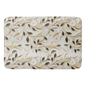 魅力的な白金ゴールドと黒のシームレスなパターン バスマット (正面)