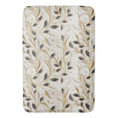 魅力的な白金ゴールドと黒のシームレスなパターン バスマット (正面縦)