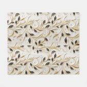 魅力的な白金ゴールドと黒のシームレスなパターン フリースブランケット (正面(横))