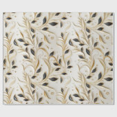 魅力的な白金ゴールドと黒のシームレスなパターン ラッピングペーパー (フラット)