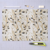 魅力的な白金ゴールドと黒のシームレスなパターン 薄葉紙 (クラフト)