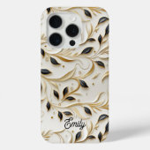 魅力的な白金ゴールドと黒のシームレスなパターン Case-Mate iPhoneケース (裏面)