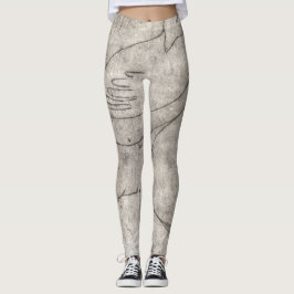 魅力的な白黒プリント：若い女の子の間 レギンス