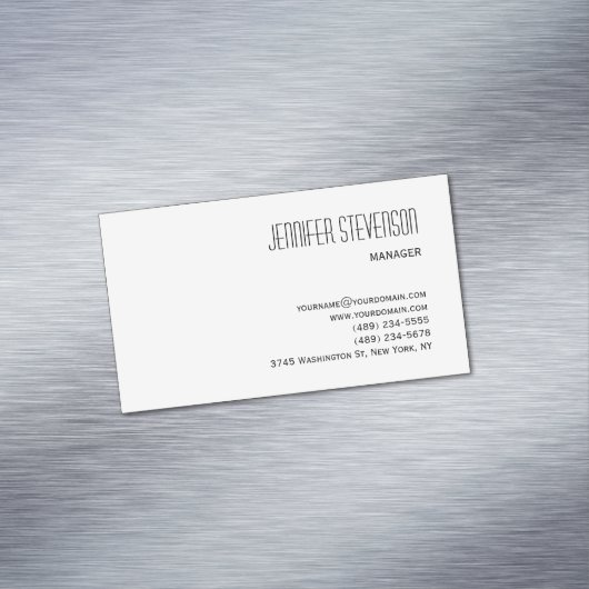 魅力的な白黒モダンミニマリスト マグネット名刺 (インサイチュ)