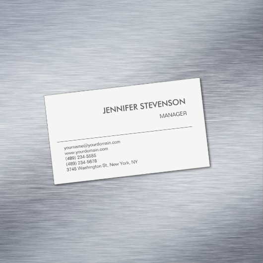 魅力的な白黒モダンミニマリスト マグネット名刺 (インサイチュ)