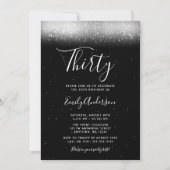 魅力的な白黒第30誕生日 招待状 (正面)