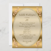 魅力的な第35誕生日の金ゴールドの小剣 招待状 (裏面)