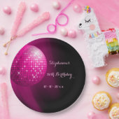 魅力的な第50誕生日のショッキングピンクのパーティーのディスコの球 ペーパープレート (パーティー)