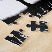 魅力的な紫のシルエットの森 ジグソーパズル (側面)