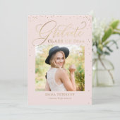 魅力的な編集可能カラー卒業おめでとうカード 招待状 (スタンド正面)