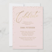 魅力的な編集可能カラー卒業おめでとうカード 招待状 (裏面)