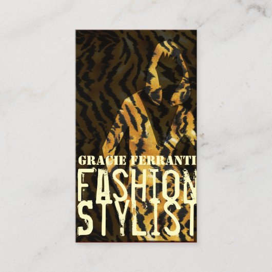 魅力的な美しいの女の子のlFashionのスタイリストのメーキャップアーティスト 名刺 (正面)